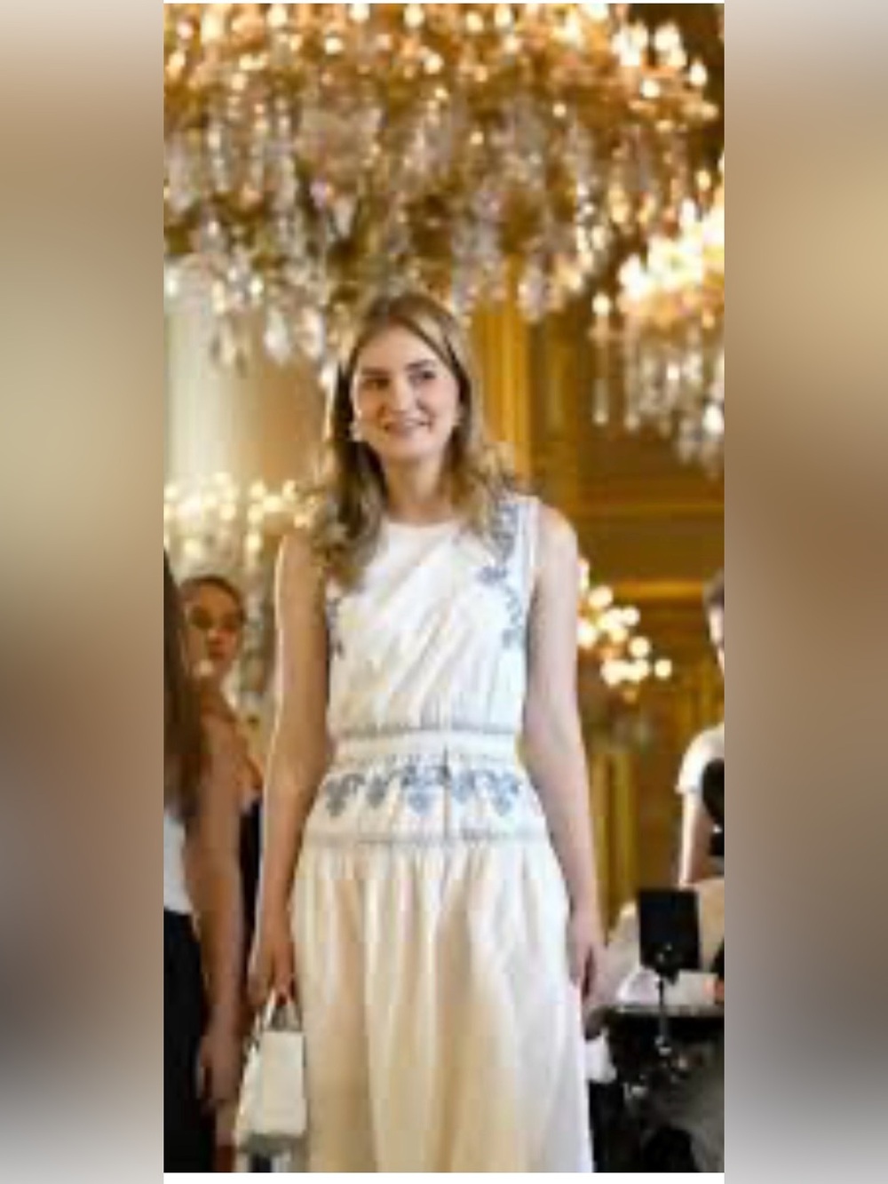 Zara Embroidered Midi Maxi Dress White Blue Cotton Embellished Boho S Small - Picture 14 of 15